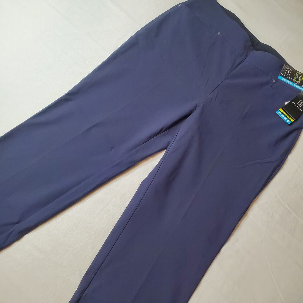 PGA Tour Women's Size 2X NWT Tummy Control Golf Pants Straight Leg Blue